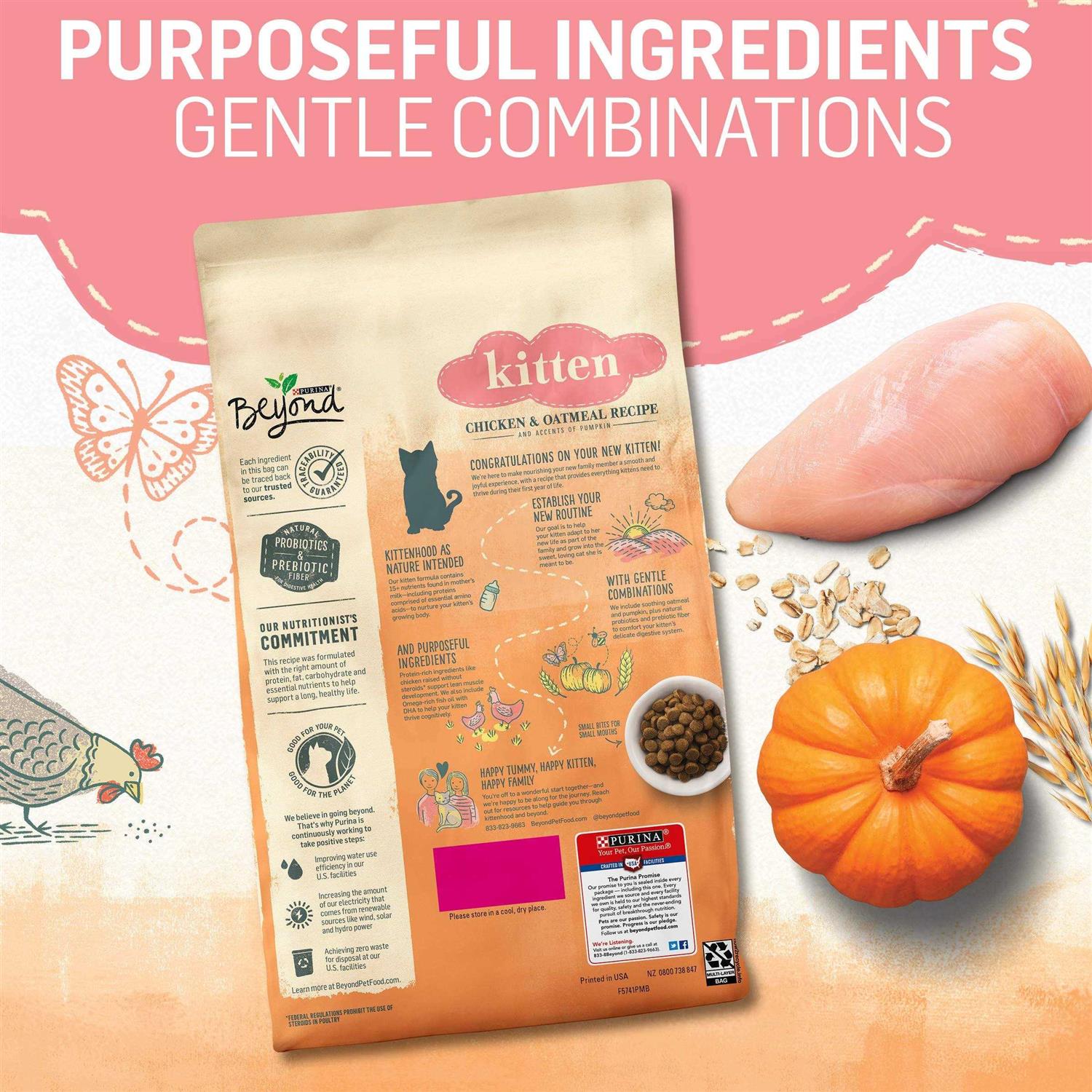 Purina Beyond Natural Kitten Food Chicken & Oatmeal - Pet Supplies online store