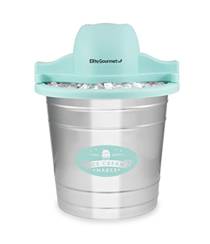 Elite Gourmet Maxi-Matic EIM-924L 4 quart Old Fashioned Electric Ice Cream Maker, Pine Bucket