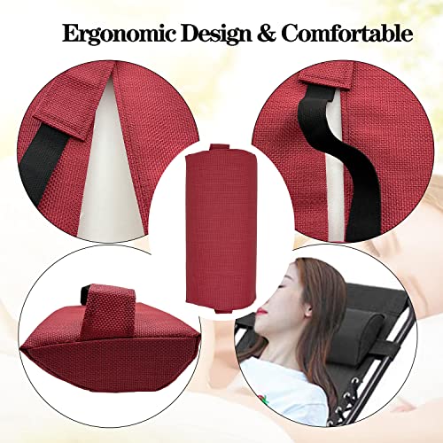 Zero Gravity Chair Set of 2 Replacement Pillow Headrest with Elastic Band, Universal Soft Removable Padded Cushion Head Pillow for Zero Gravity Lounge Chair, Folding Patio Lawn Recliner Chair