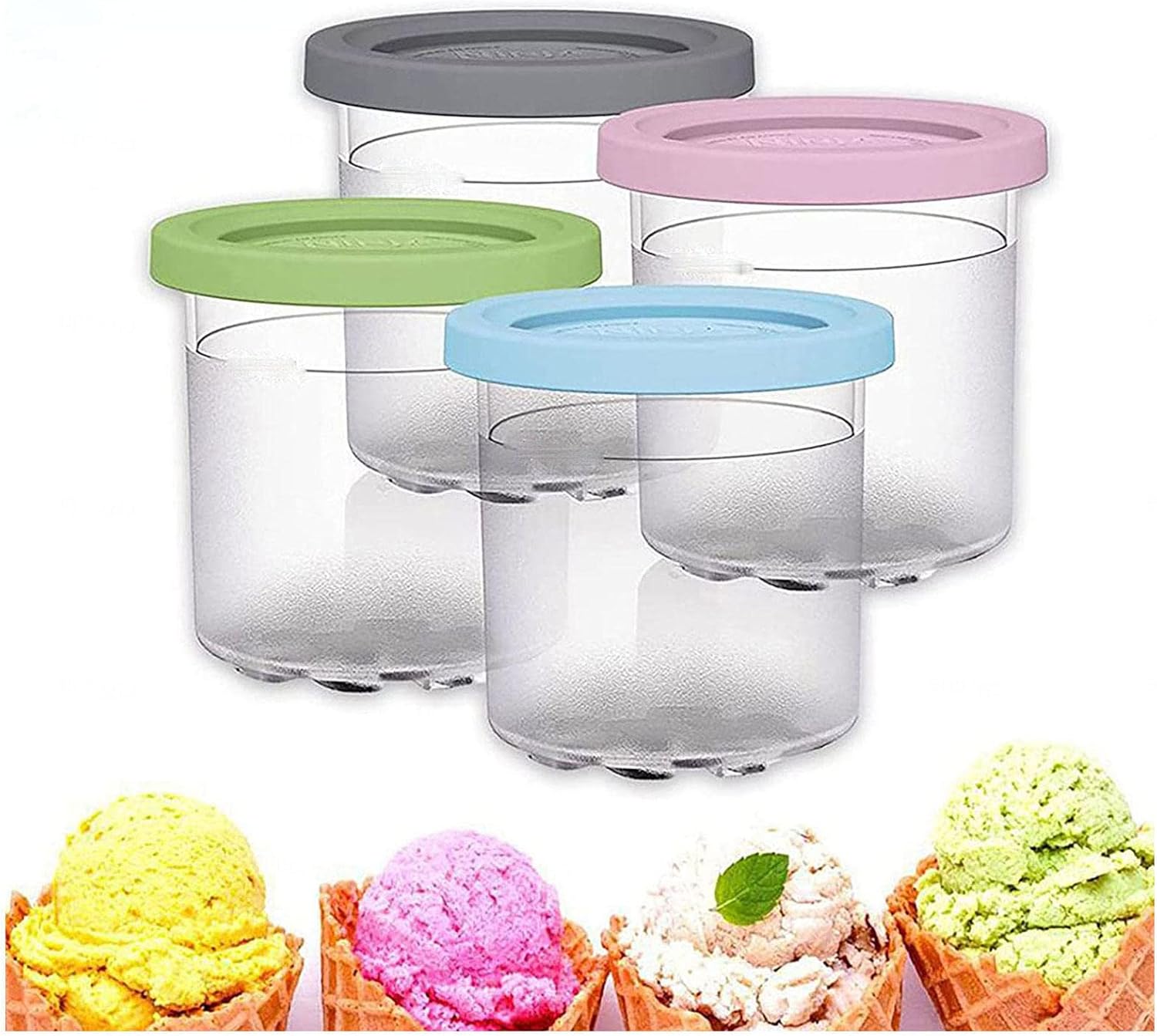 Creami Deluxe Pints, for Ninja Ice Cream Maker Pints, Creami Pint Containers Bpa-Free,Dishwasher Safe Compatible with NC299AMZ,NC300s Series Ice Cream Makers