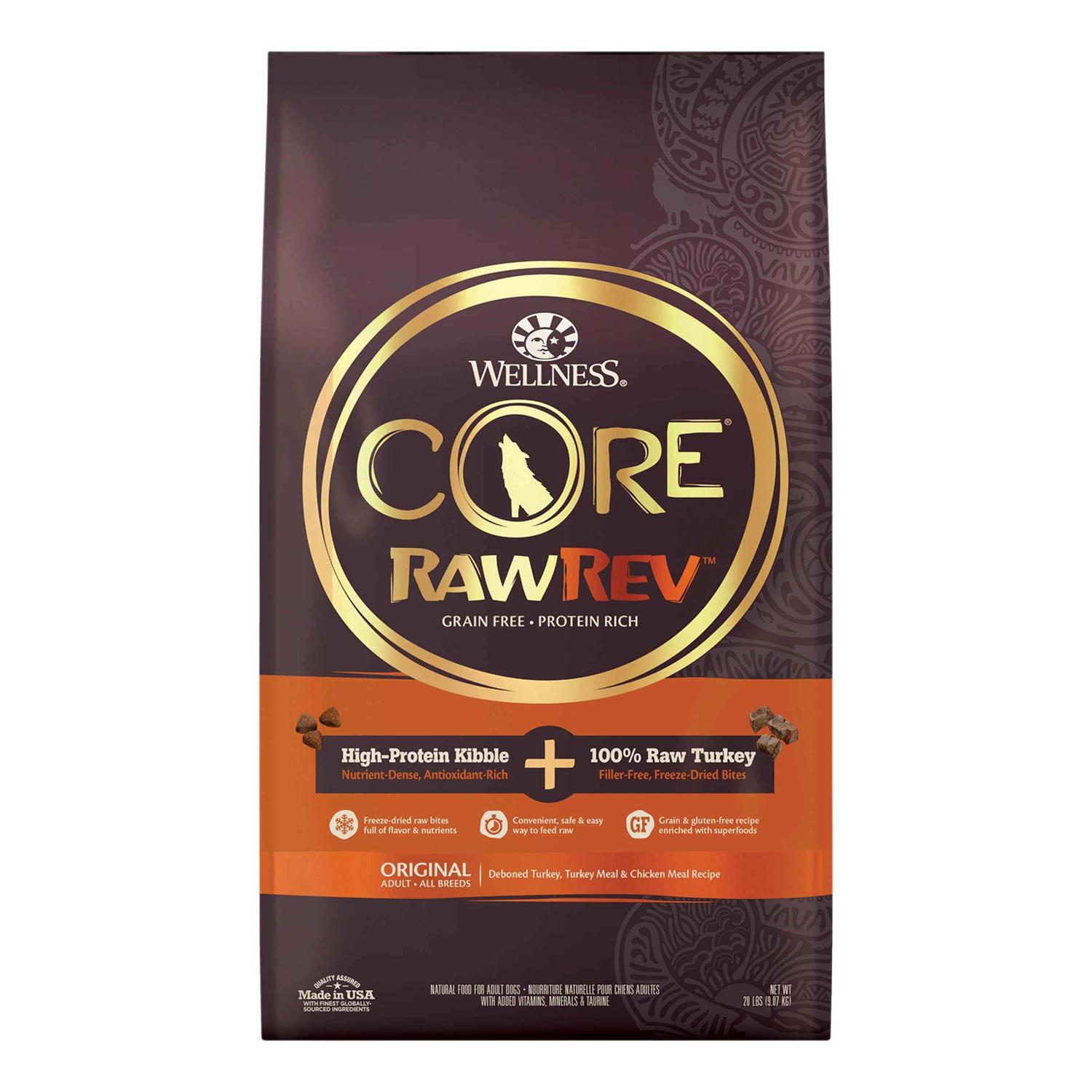 Wellness Core RawRev Natural Grain Free Original Chicken with Freeze Dried Turkey Dry Dog Food - Pet Supplies online store