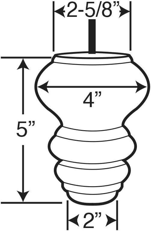 5 in. x 4 in. Unfinished Solid Hardwood Round Sofa Leg for Furniture