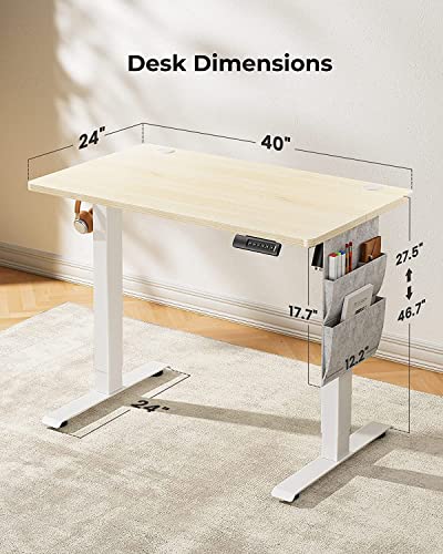 AMADA HOMEFURNISHING Stand up Desk, 40x24 Inch Standing Desk Adjustable Height, Electric Standing Desk, Sit Stand Desk for Computer Gaming Desk Home Office