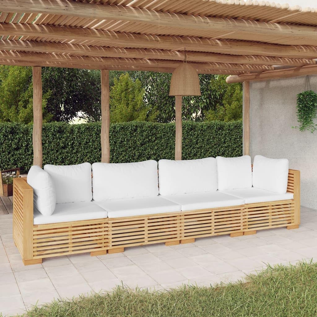 Outdoor Furniture,Outdoor Patio Furniture,Balcony Furniture,Lawn Furniture,4 Piece Patio Lounge Set with Cushions Solid Wood Teak,Suitable for outdoor patio,lawn