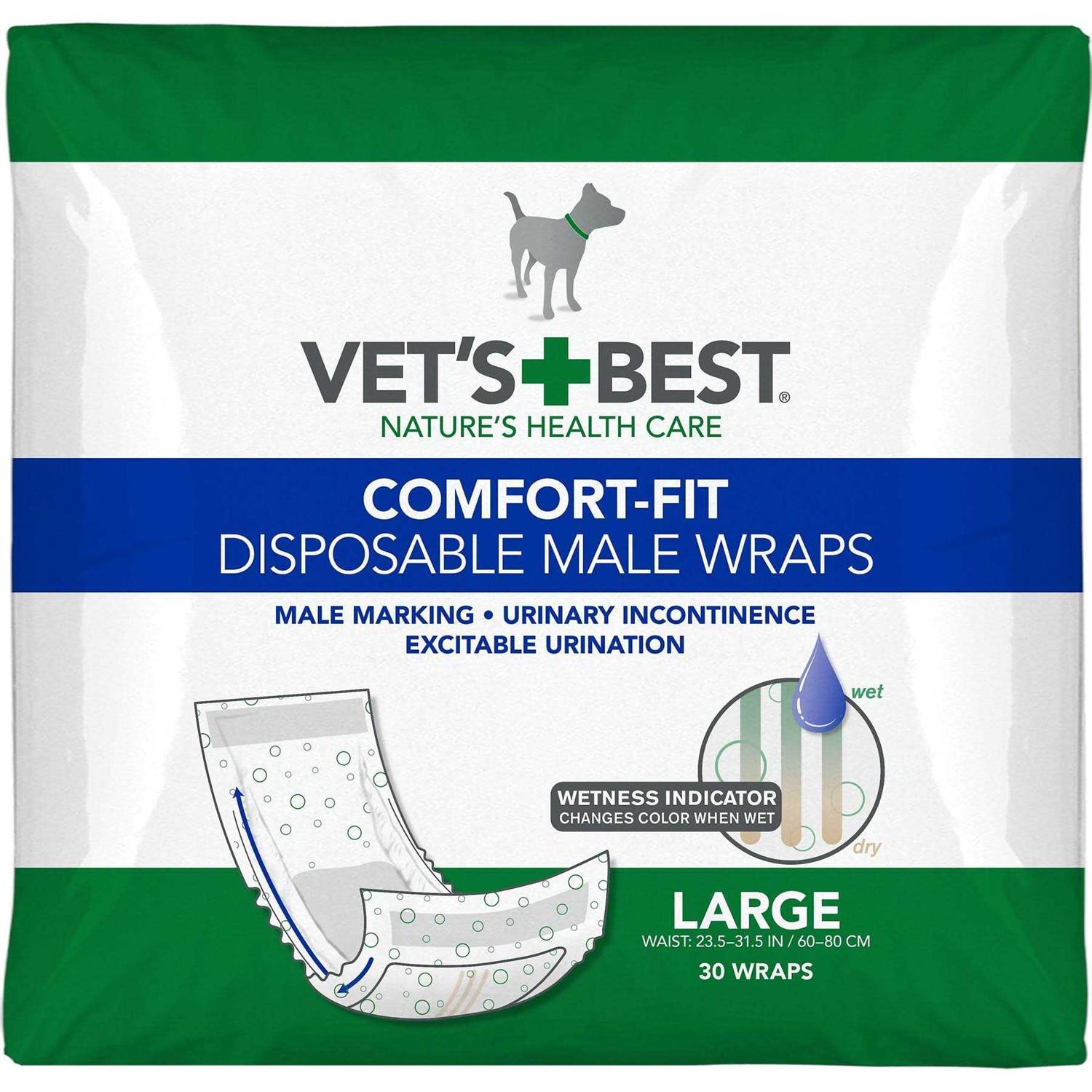Vet's Best Comfort-Fit Disposable Male Dog Wraps - Pet Supplies online store