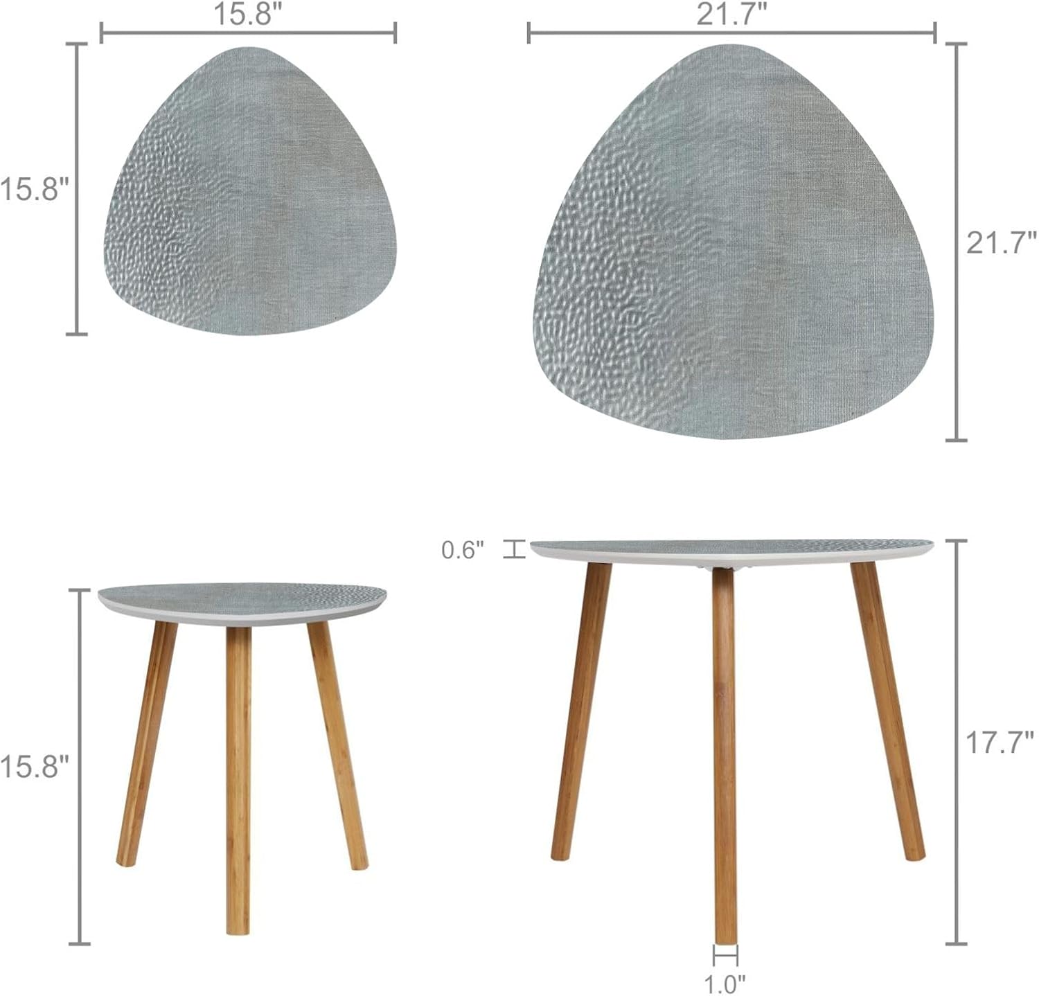 Nesting Coffee Table Set of 2 graphic grunge paper wall gray beige gradient for website scene Leisure Tea Table End Table Minimalist Room Furniture Side Table for Living Room Office Balcony