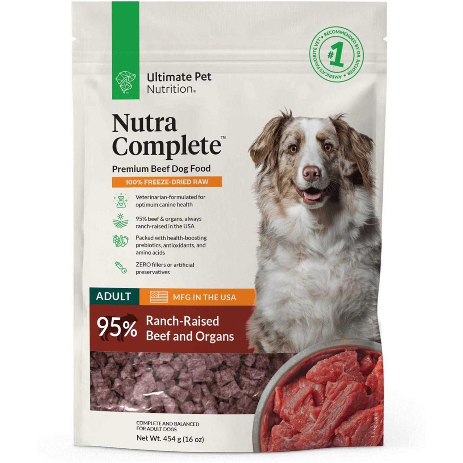 Ultimate Pet Nutrition Freeze Dried Nutra Complete Beef Dog Food - Pet Supplies online store