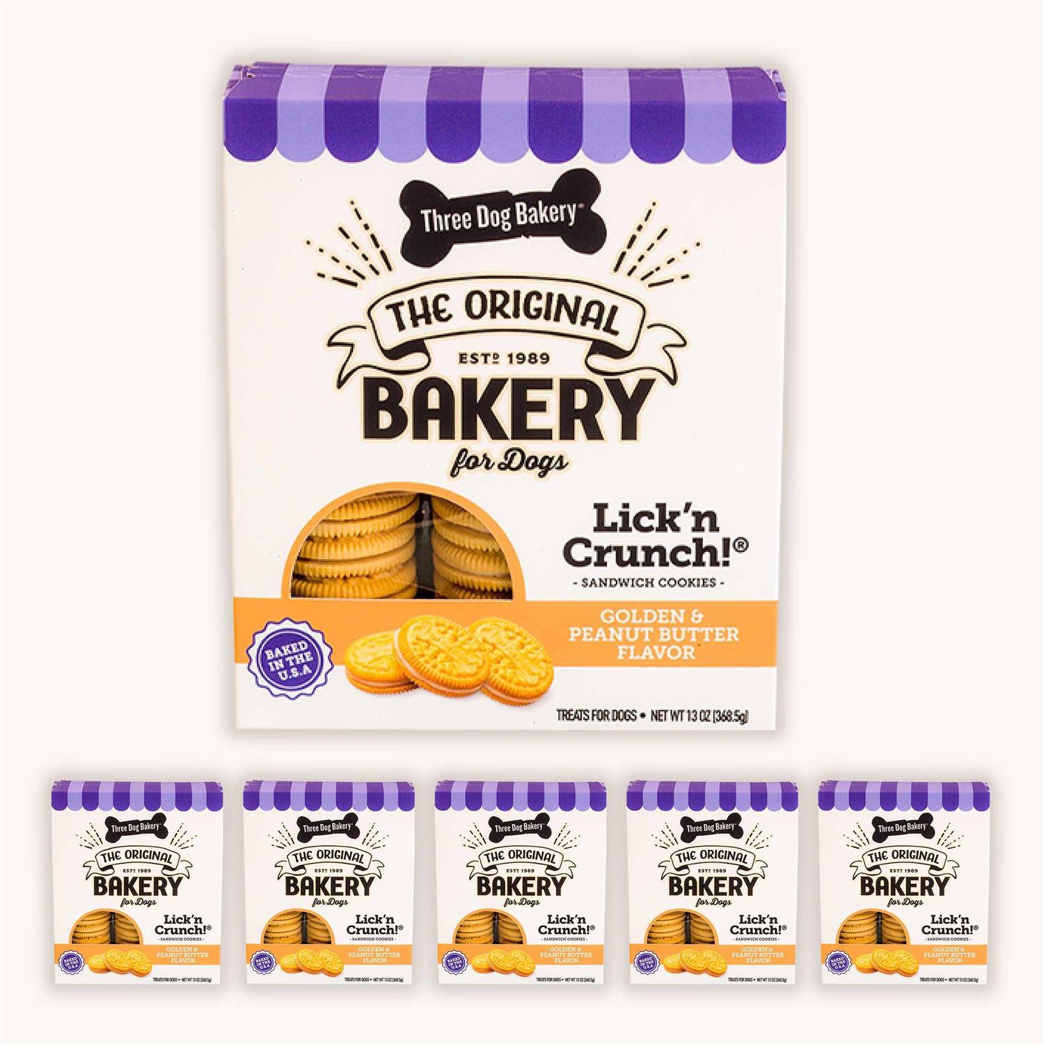 Three Dog Bakery Lick 'n Crunch Sandwich Dog Treats - Pet Supplies online store