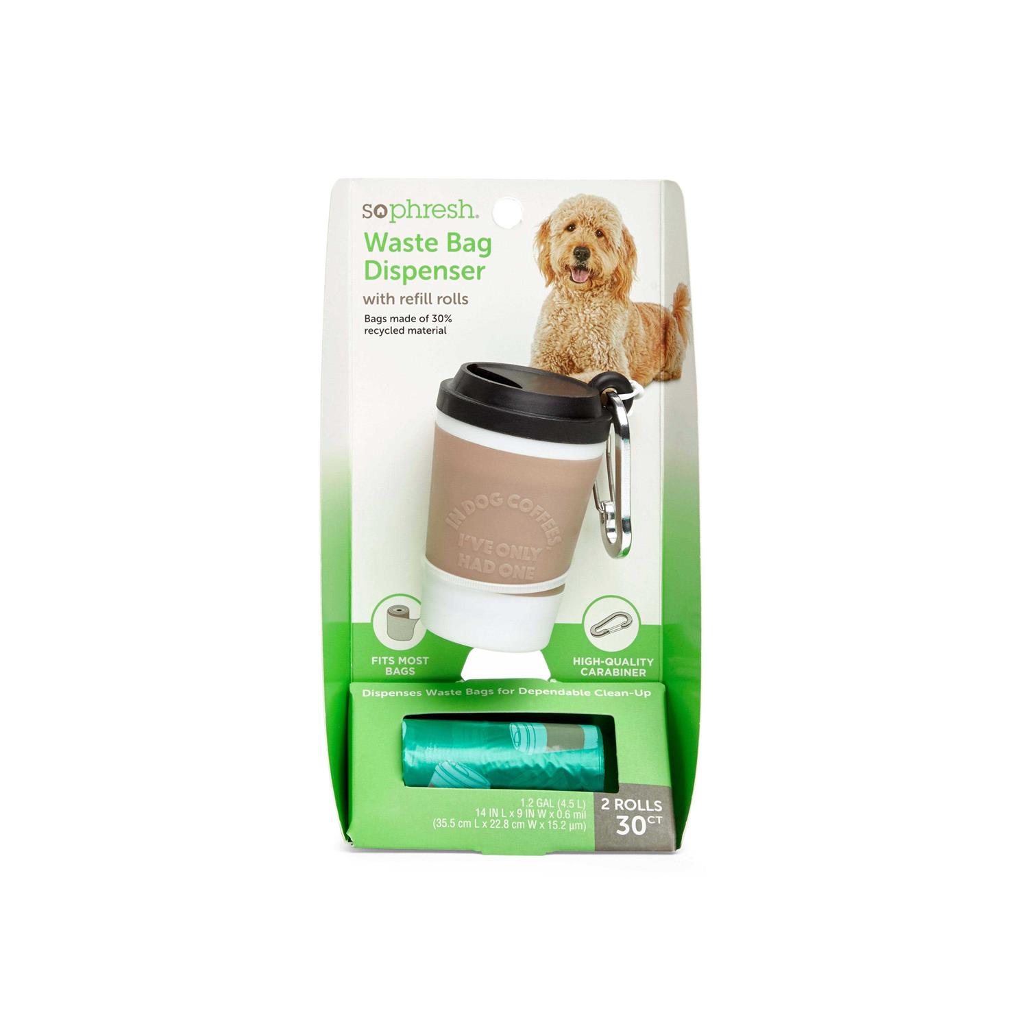 So Phresh Coffee Cup Dog Waste Bag Dispenser with Refill Rolls - Pet Supplies online store