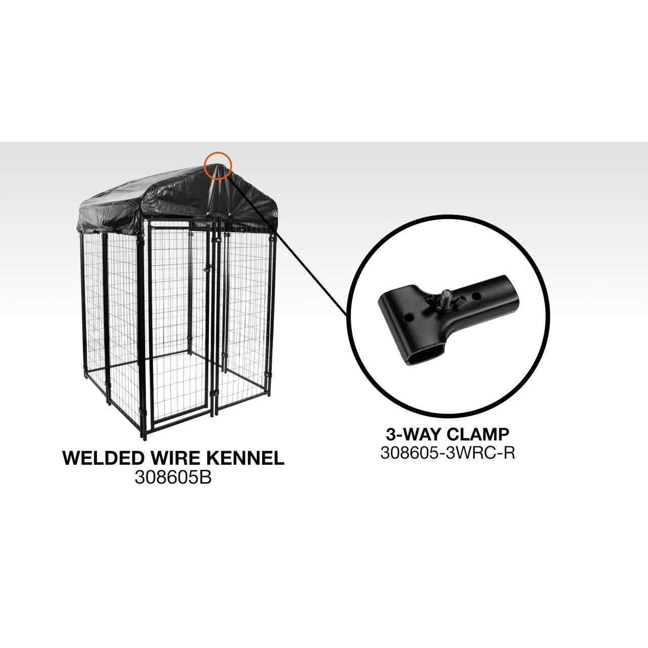 4 ft. x 8 ft. x 6 ft. Black Replacement Vinyl Roof for Pet Kennel - Pet Supplies online store