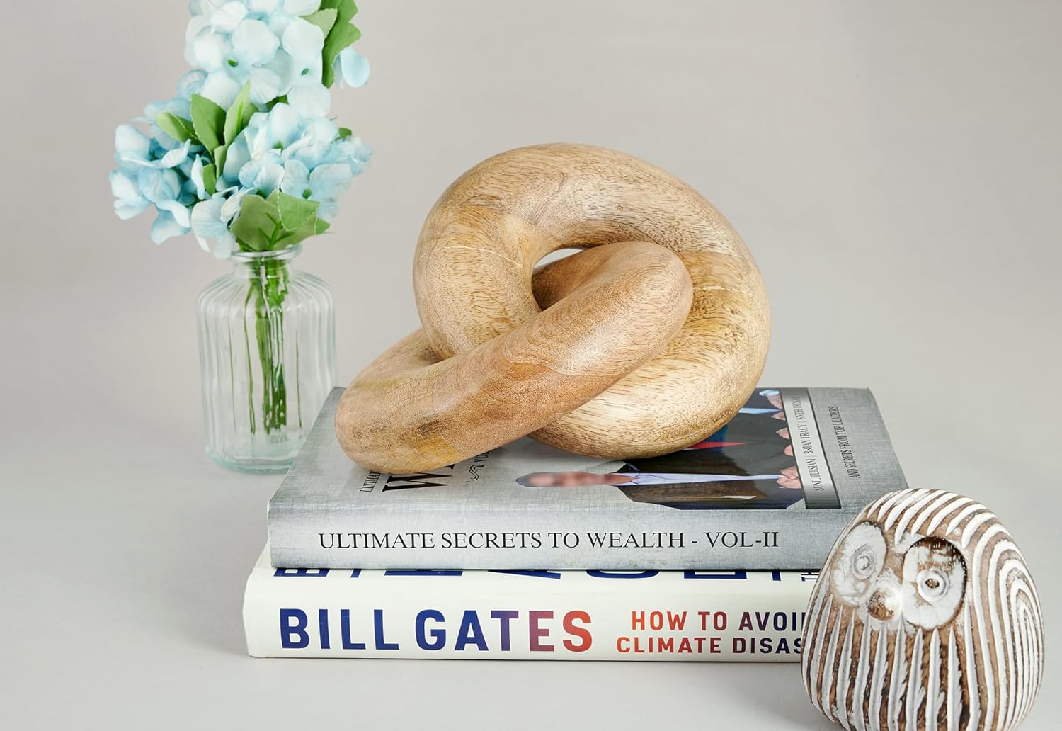 Wood Knot Decorative Chain, Rustic Wood Link Decorative Object Large Wooden Chain for Home Living Room Coffee Table Farmhouse Natural Wood 7.5 X 6 X 3.5 Inches