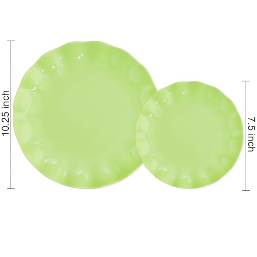 LIYH 24pcs Orange Plates Reusable,Plastic Plates Durable and Microwave Dishwasher Safe,Baby Shower Plates,Light Weight Daisy Plastic Plates for Wedding Party Birthday