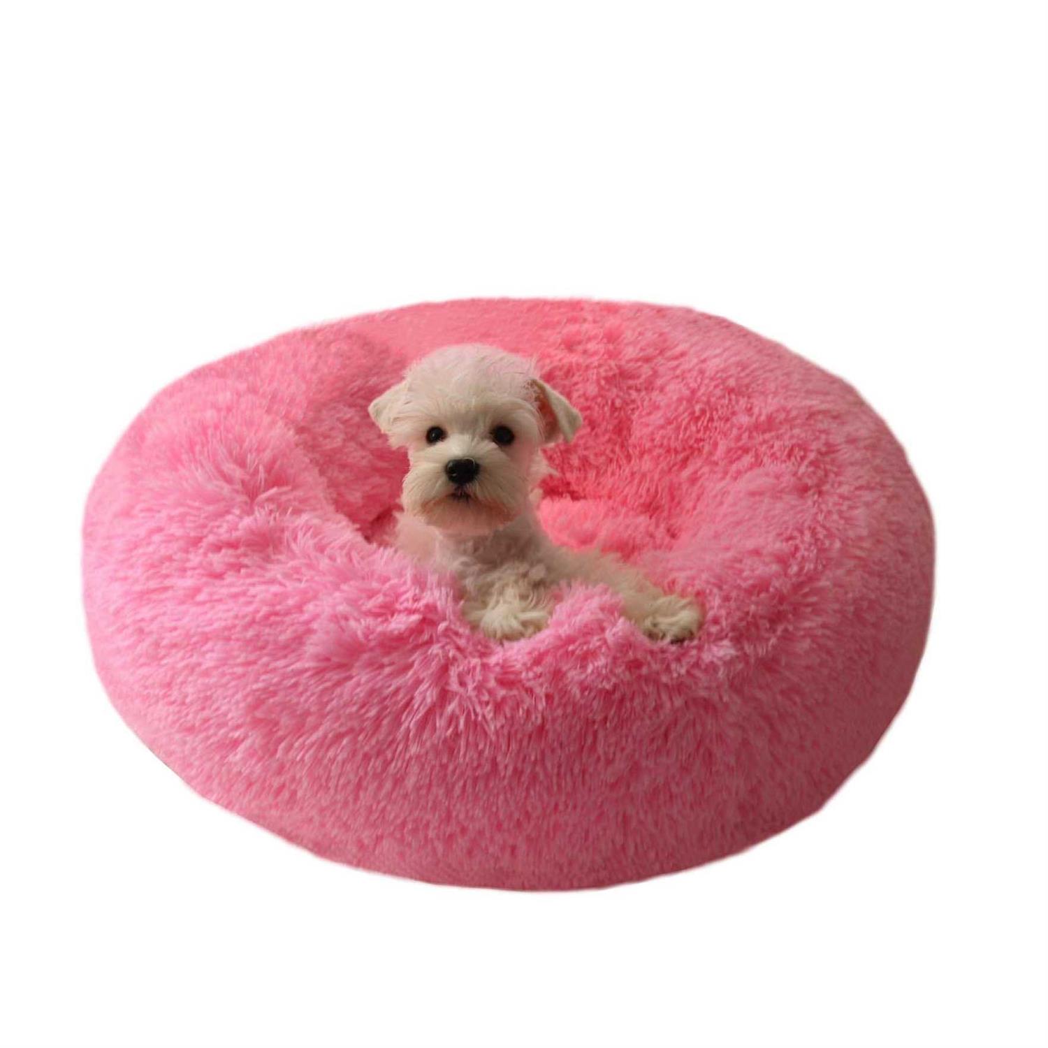 BODISEINT Modern Soft Plush Round Pet Bed for Cats or Small Dogs Mini Medium Sized Dog Cat Bed Self Warming Autumn Winter Indoor - Pet Supplies online store