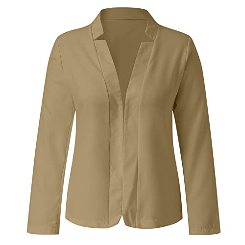 Blazers for Women 2024 Fall Business Casual Open Front Outfits Lapel Button Long Sleeve Work Office Suit
