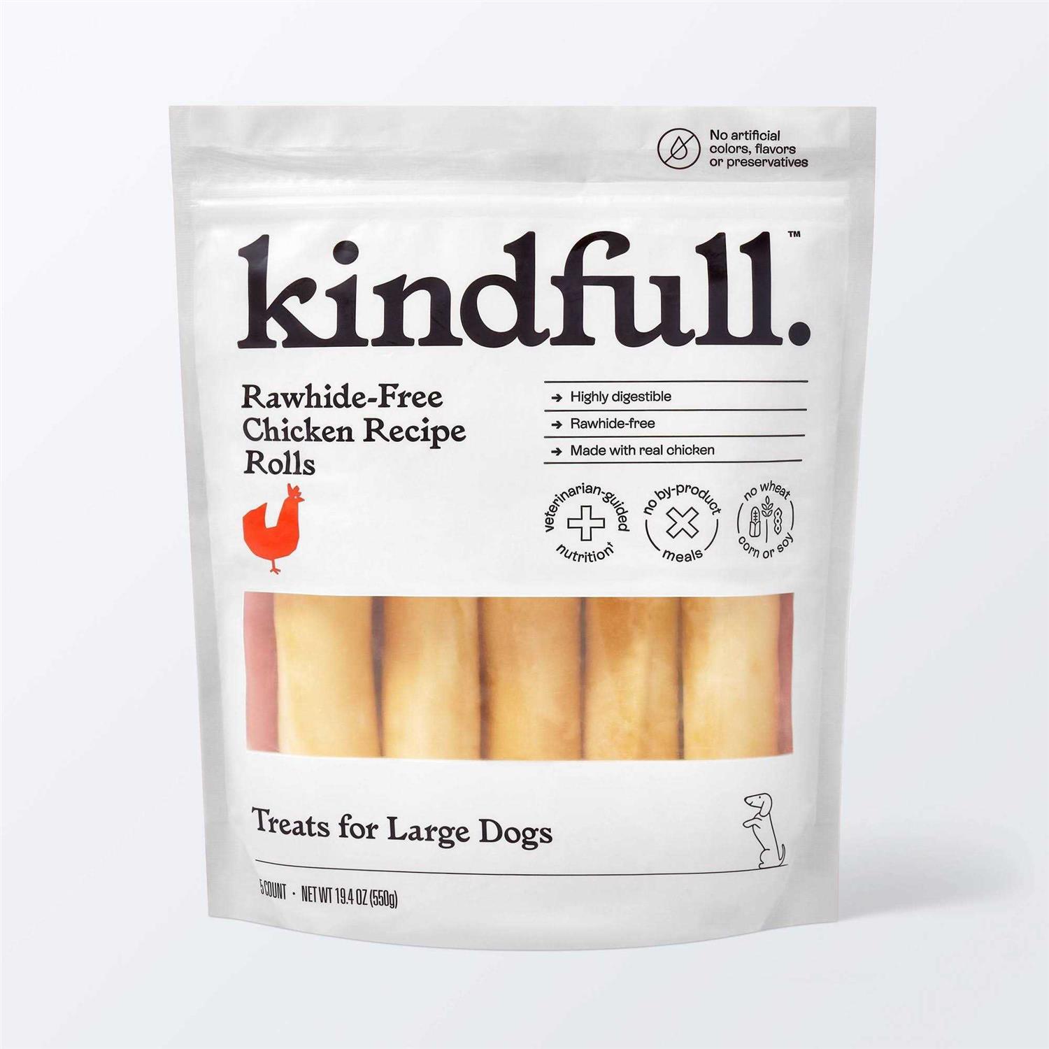 Kindfull Rawhide-Free Chicken Recipe Roll Dog Treat - Pet Supplies online store