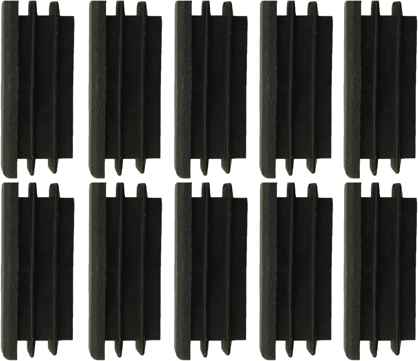 10PCS Rectangular Plastic Plugs 13x38mm Furniture Pipe Plugs Anti Slip Table and Chair Legs Inside Plugs End Caps Plugs for Metal Pipes Fences Bar Stools Floor Sliding Protection, 53150-SPP-10