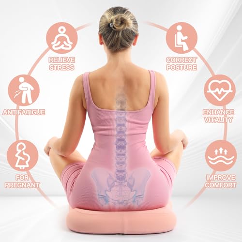 Fashionable women's cushion17.7 * 15.7 * 3.5inches, ergonomic, good support performance, suitable for sedentary office crowd，Memory Foam Cushion for Office/Home Chair/Car Seat (pink)