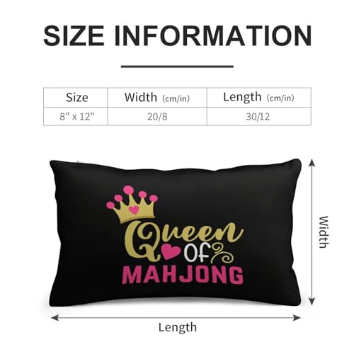 Mahjong Queen Funny Throw Pillow Covers Rectangle Plush Cushion Protect Case for Sofa Bedroom Style-17