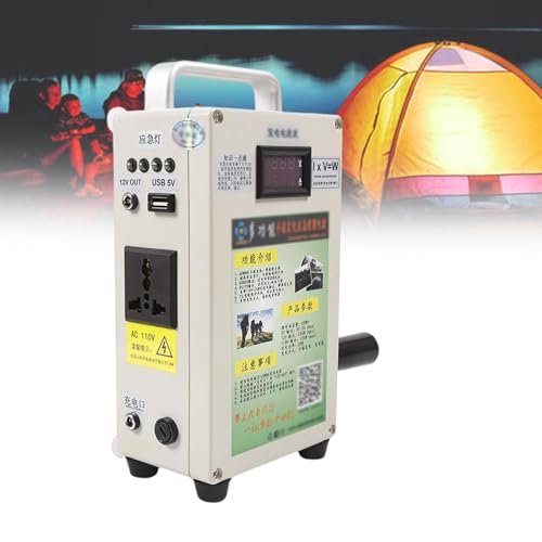 150W/500W Crank Generator, Camping Hand Crank Generator For Mobile Phone, Portable Power Station With Outlets Dc/Usb Supply,500W