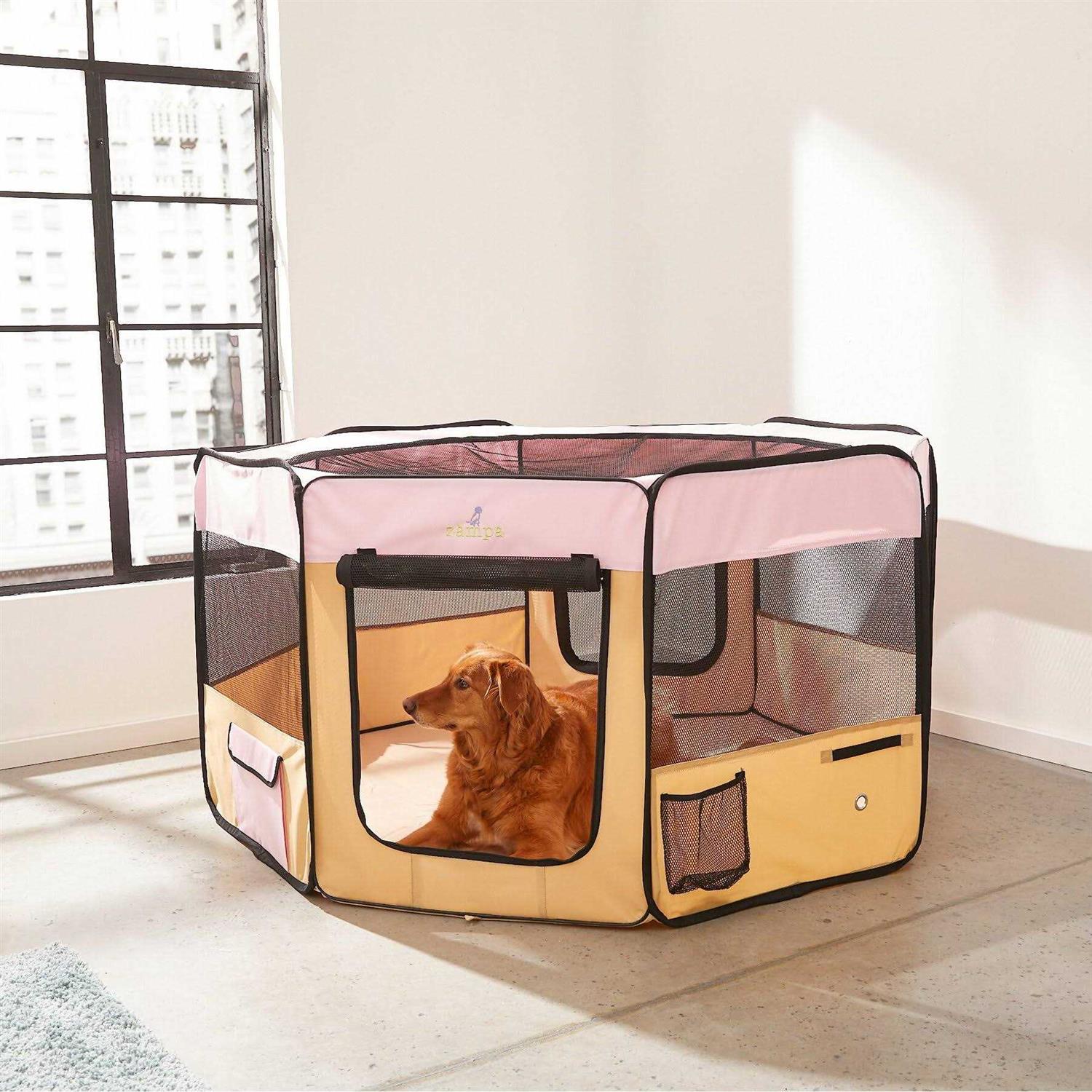 Zampa Portable Foldable Pet Playpen Exercise Pen Kennel - Pet Supplies online store