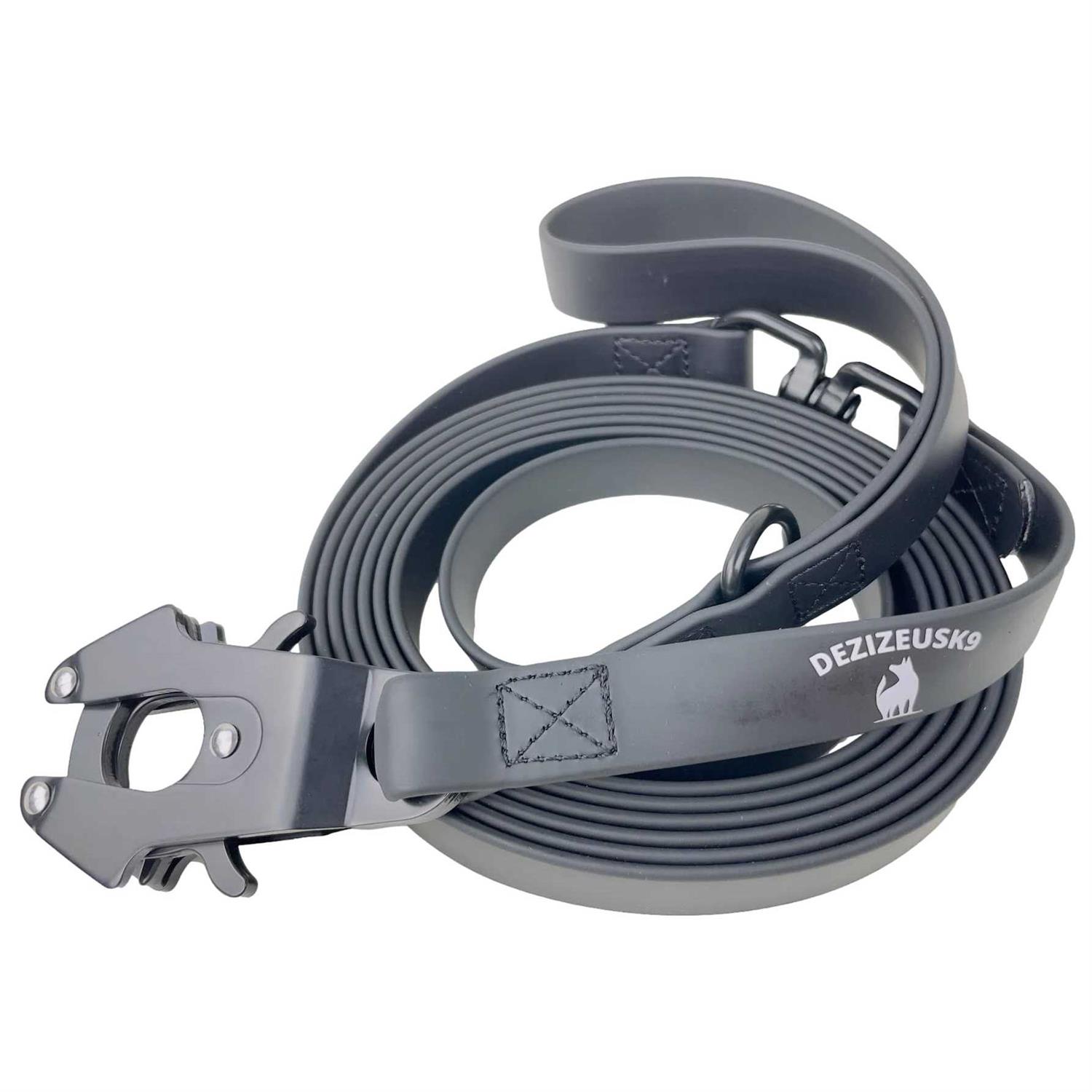 DEZIZEUSK9 Biothane Heavy Duty Dog Leash Tactical Dog Lead Quick Release Locking cable carabiner clasp - Pet Supplies online store