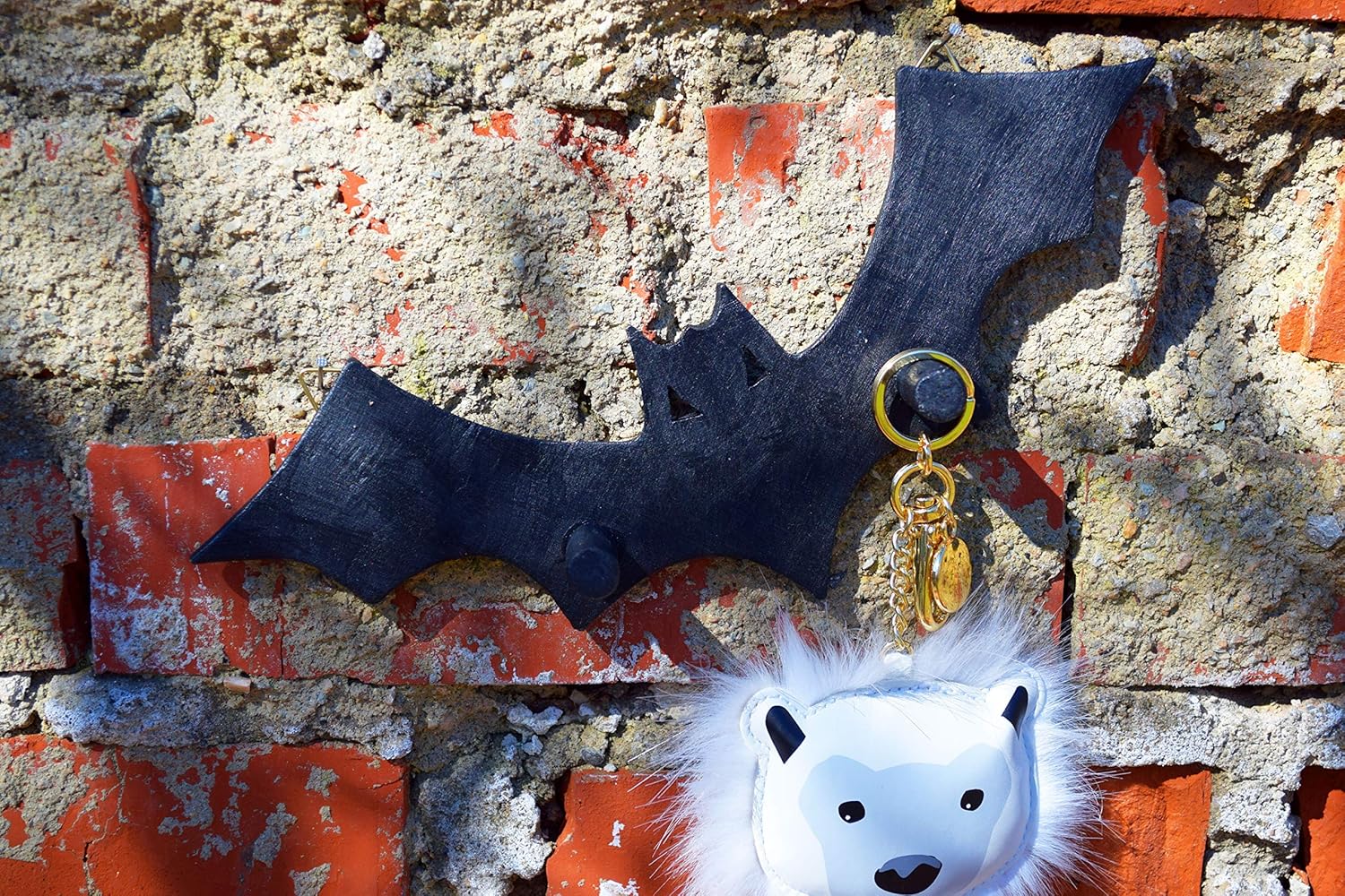 Bat Wood Hooks Coat Hook Hangers Clothing Racks Halloween Decor Goth Gift Boys Nursery Animal Children's Wardrobe Kids Wall Key Holder Decor