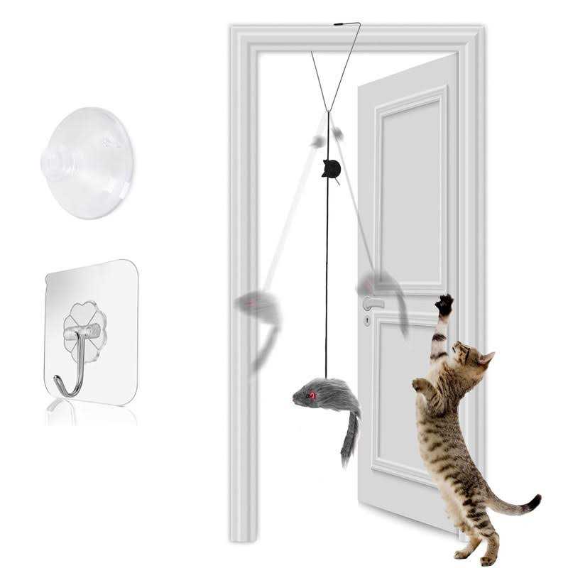 Fynigo Self-Play Hanging Door Cat Mouse Toys for Indoor Cats Kitten,Interactive Cat Mice Toys for Hunting Exercising Eliminating Boredom - Pet Supplies online store