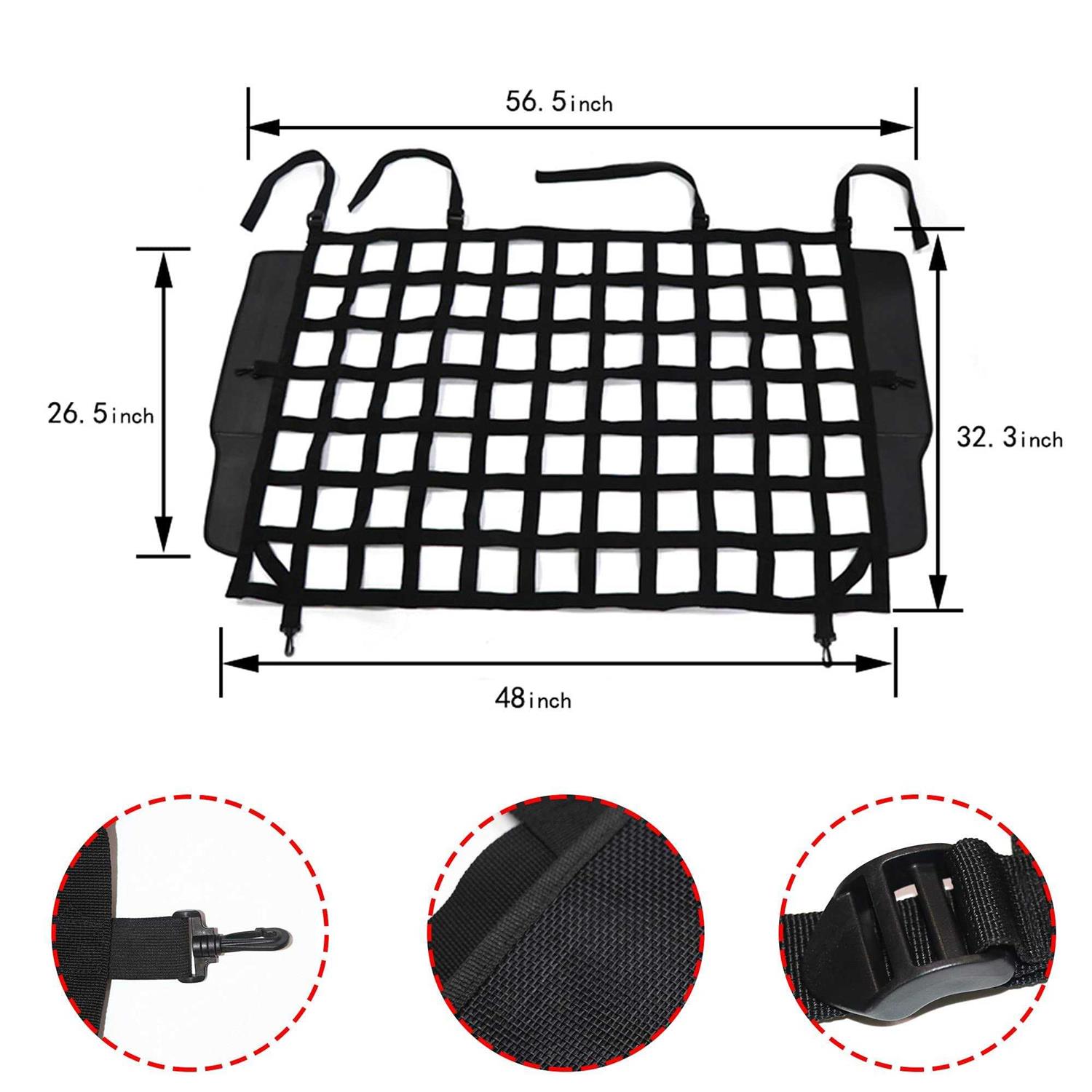 BESTAOO Pet Net Vehicle Safety Mesh Dog Barrier for Jeep Wrangler JK JL 4-Door 2007-2024 - Pet Supplies online store