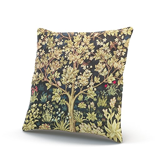 Pillowcase Home Sofa Decorative William Morris Tree of Life Floral Vintage Art 26X26 Inch European Throw Pillows Case Cushion Covers Double Sided Printed