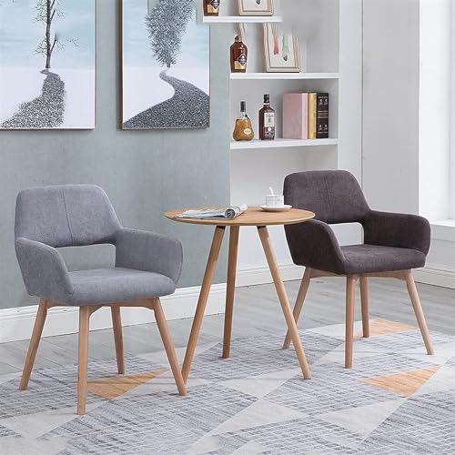 Chairs Ergonomic Curved Back Design Dining Chair, Kitchen Chairs Set of 4, Makeup Chair with Solid Wood Legs, Upholstered Leisure Armchair