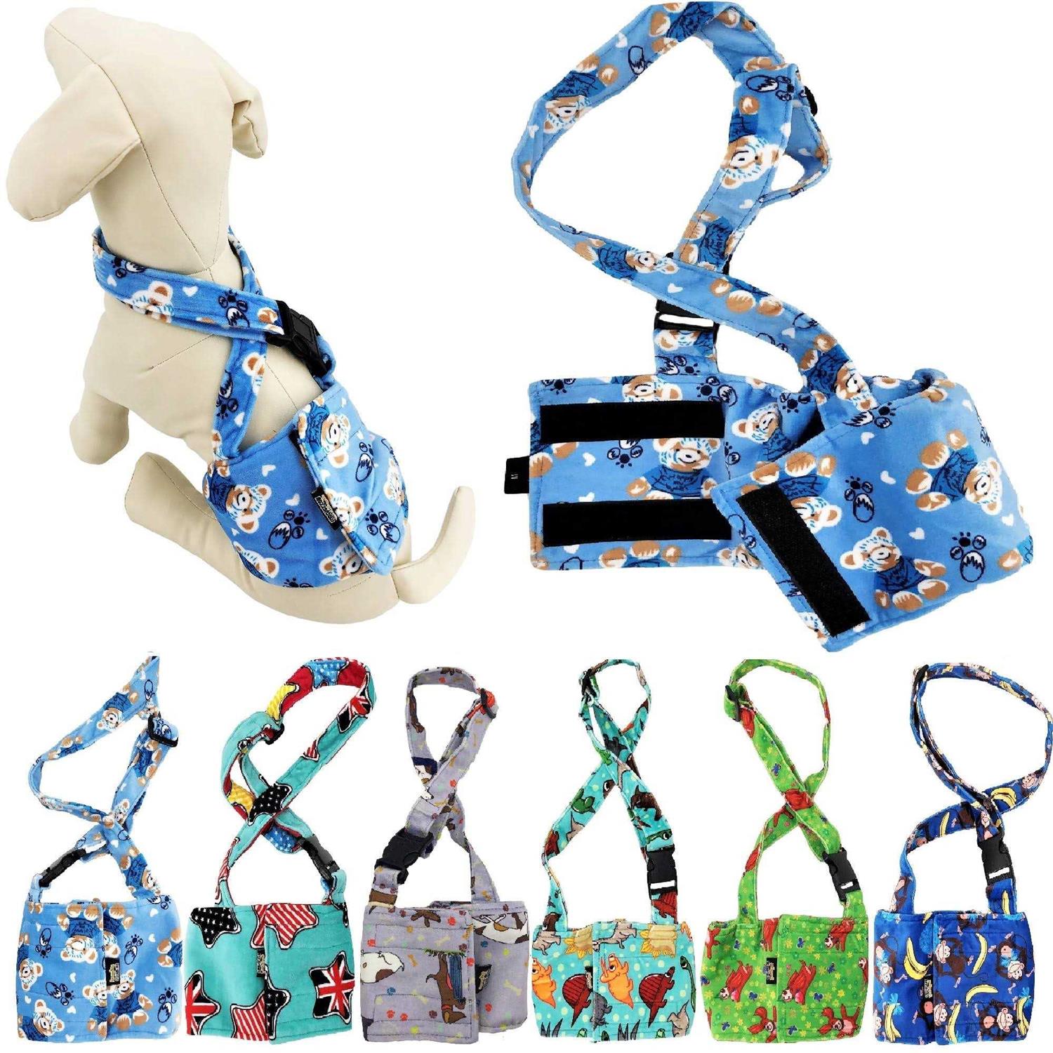 Washable Dog Diaper for Male Boy Fleece Belly Band Reusable with Suspender size - Pet Supplies online store