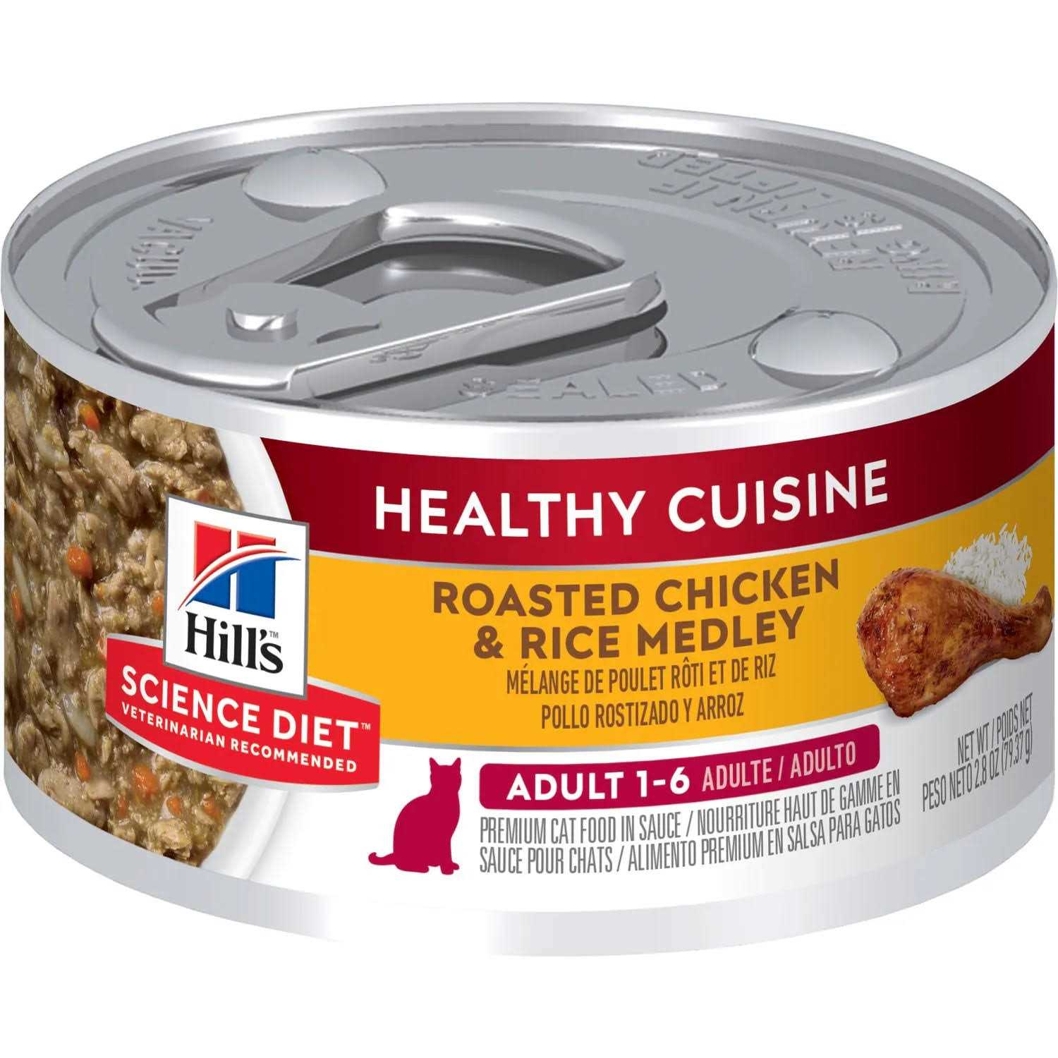 Hill's Science Diet Adult Healthy Cuisine Roasted Chicken & Rice Medley Cat Food - Pet Supplies online store