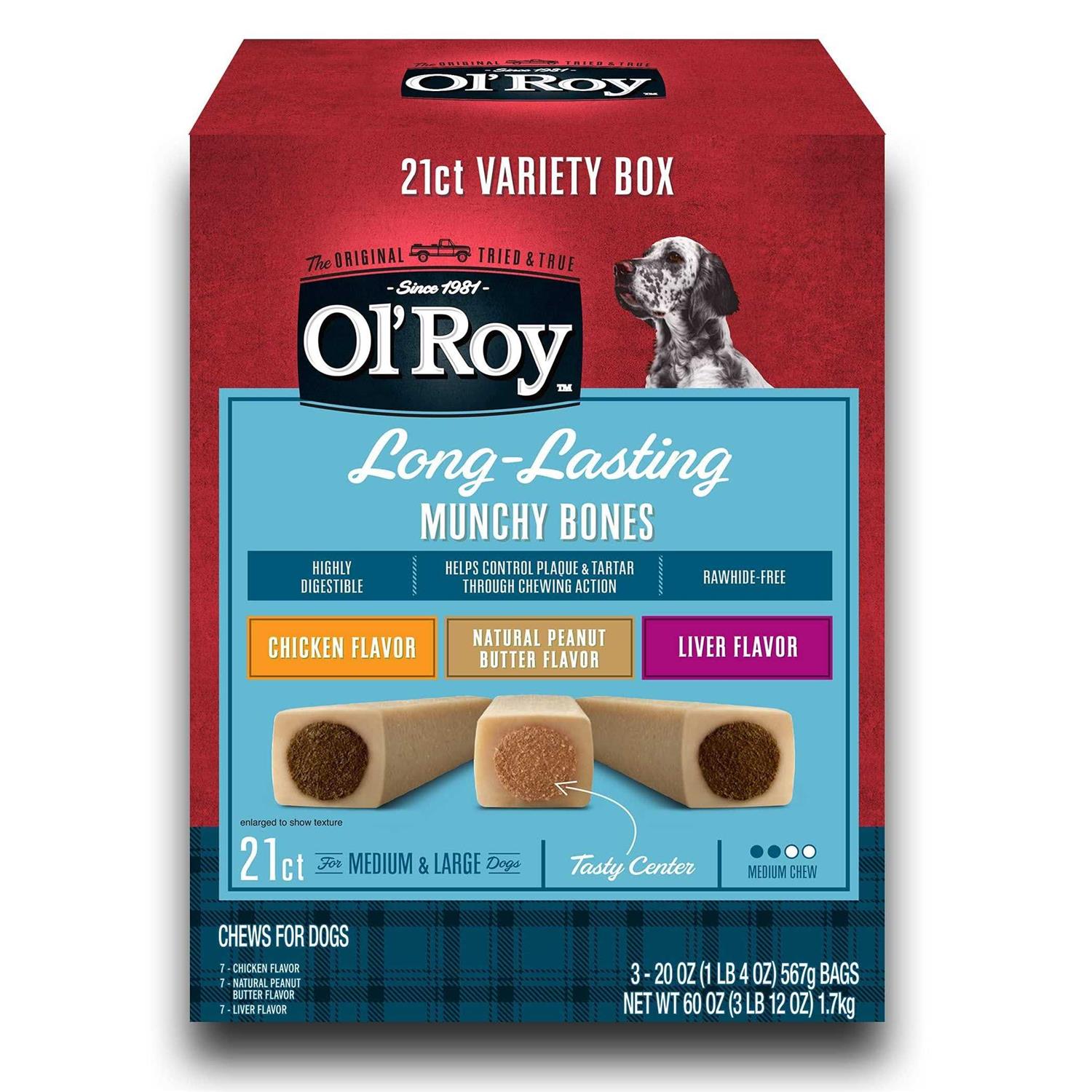 Ol Roy Munchy Bones Dog Treats Value Pack - Pet Supplies online store