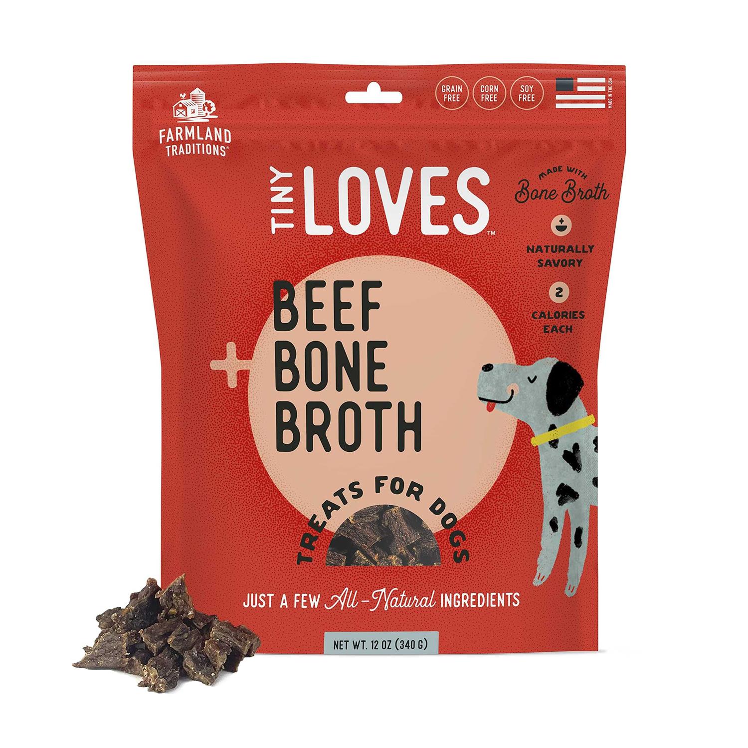 Farmland Traditions Tiny Loves Beef with Bone Broth Flavored Jerky Dog Treats - Pet Supplies online store