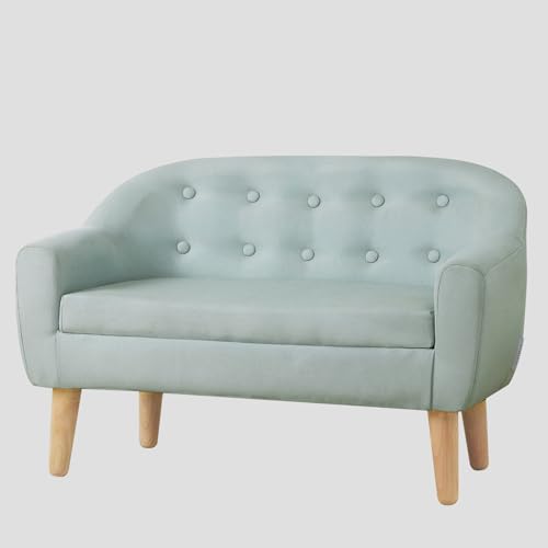 AFBKSS&BB Kids Chair, Double seat Children Reclining Couch, Toddler Preschool Sofa Living Room Child Sofa Chair Baby Sofa Bed (Blue)