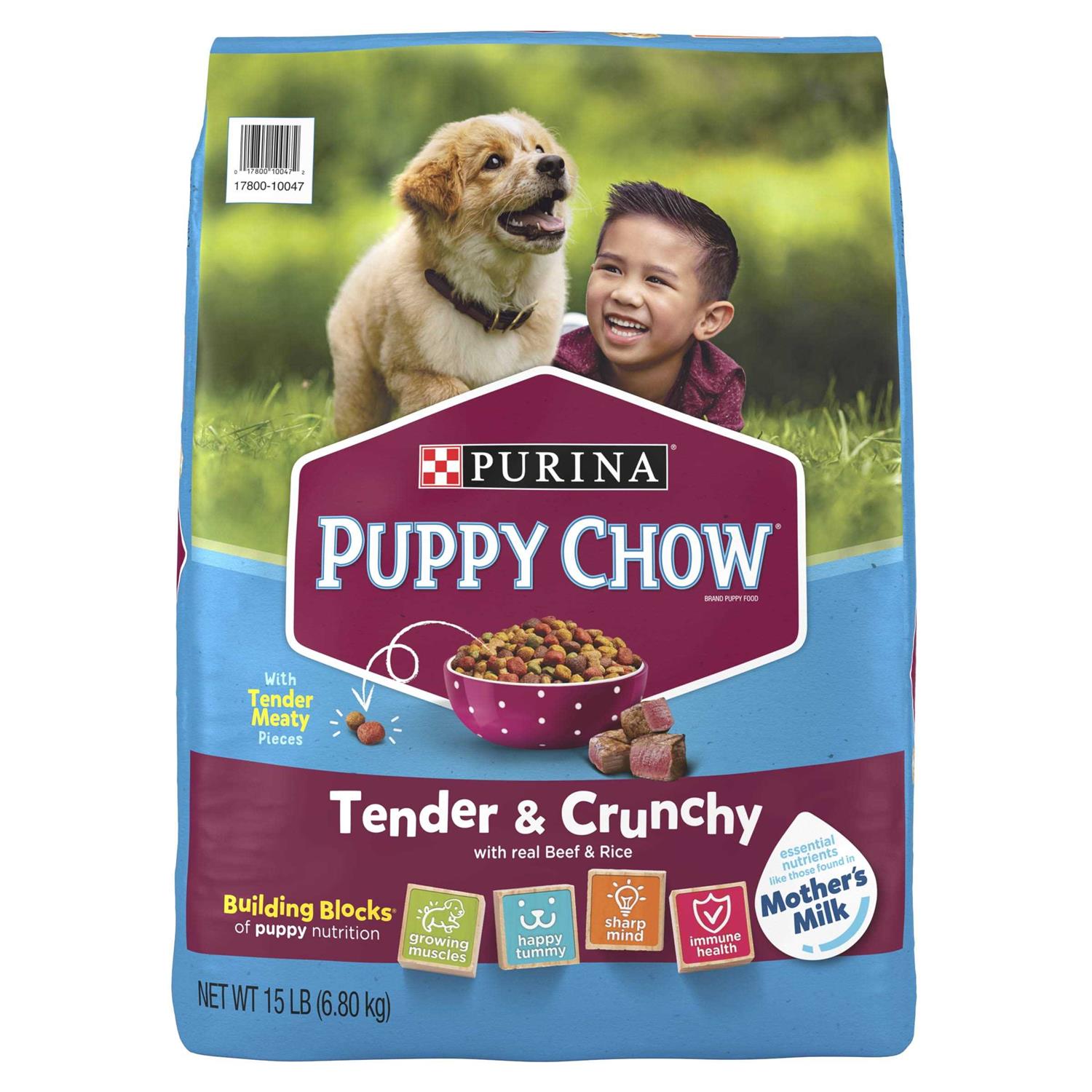 Purina Puppy Chow Tender Crunchy Real Beef Dry Puppy Food - Pet Supplies online store