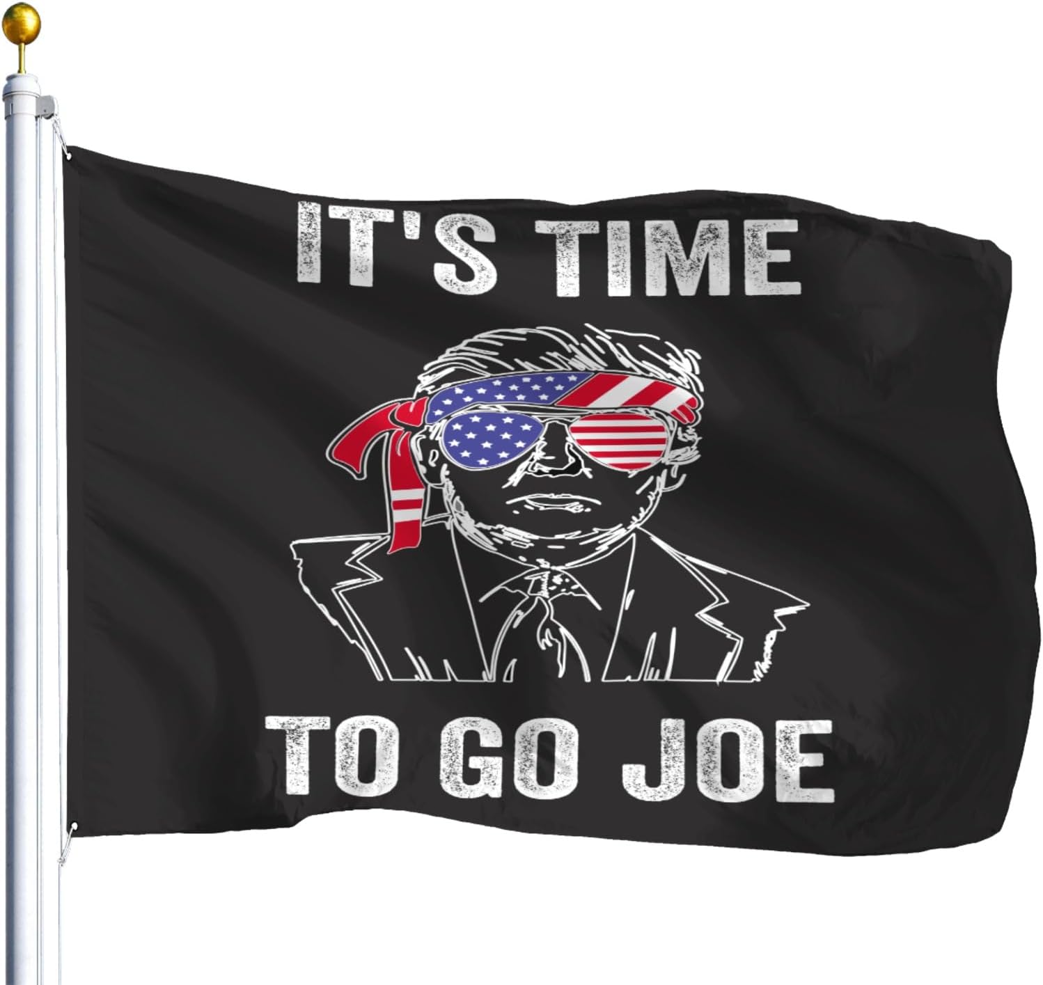 It's Time To Go Joe Flags For Room Teen Flags For Room Fun Flags Banner Wall Decor For Outside 3x5 Ft, Retirement Gifts For Men, white