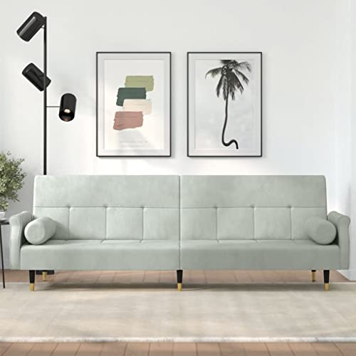 Sofa Bed with Cushions Light Gray Velvet,Luxurious Velvet Sofa Bed: Comfort and Convenience at Your Fingertips Sofas & Couches for Living Room