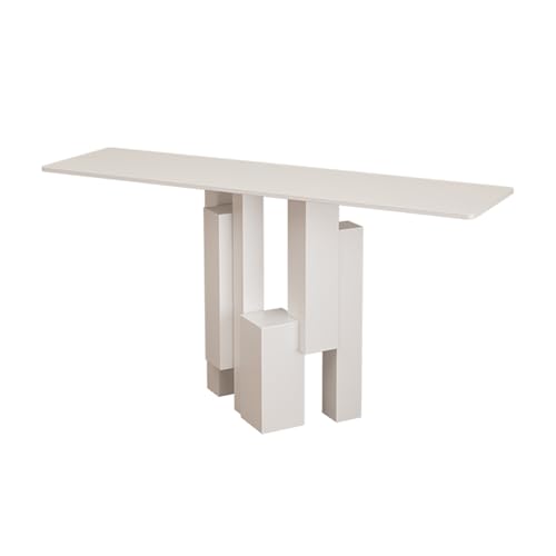 Console Table | Modern Console Table with Metal Geometric Base | Modern Entryway Table | Narrow Sofa Accent Table for Living Room Entryway Hallway Entrance(White)