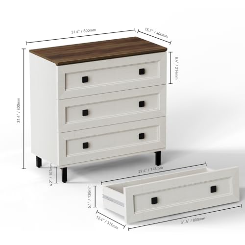 White Dresser for Bedroom with 9 Drawers, 3 in 1 Wooden Chest of Drawers with Organizer Storage for Bed Room,Livingroom Hallway
