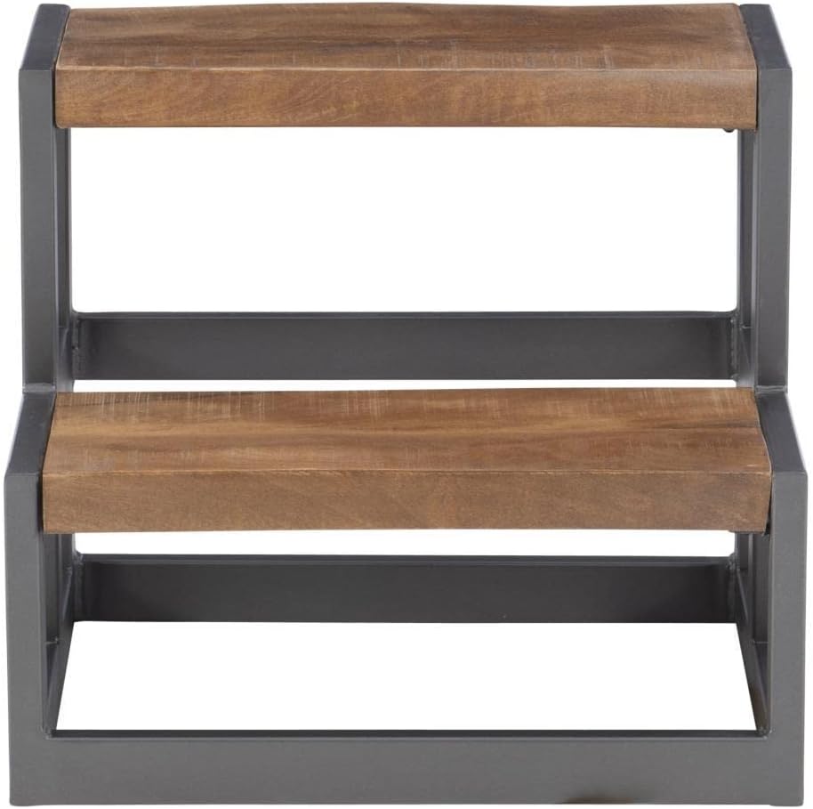 Powell Blythe Wood and Metal Bed Steps with Gunmetal Finish D1403A21