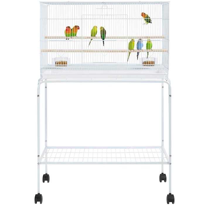 Topeakmart 47 Flight Cage with Slide-Out Tray and Rolling Detachable Stand for Birds - Pet Supplies online store