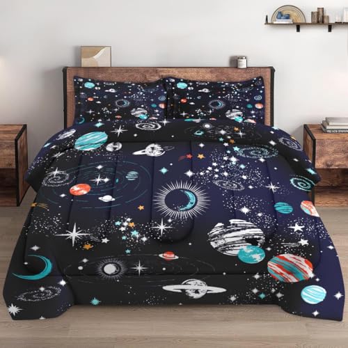 Queen Size Comforter Set with 2 Pillowcases, Retro Vintage Rustic Cow Print Soft Bedding Set for Kids and Adults Bedroom Bed Decor