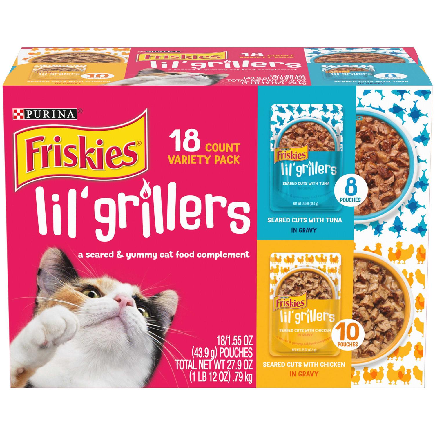 Purina Friskies Gravy Wet Cat Food Complement Variety Pack Lil Grillers Chicken - Pet Supplies online store