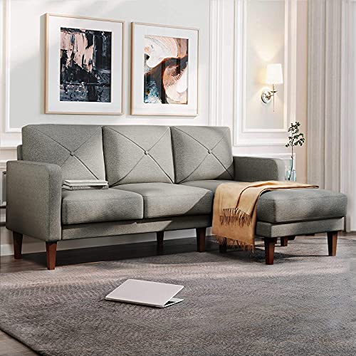 Belffin Convertible Sectional Sofa Couch with Chaise L Shaped Sofa Couch Reversible Sofa Couch Grey