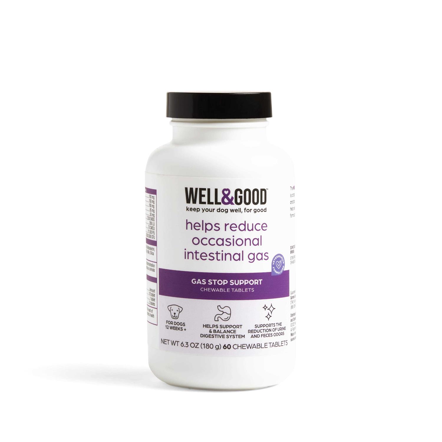 Well & Good Dog Gas Stop Chewable Tablets - Pet Supplies online store