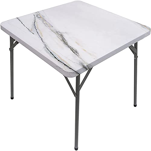 Marble Square Table Cove, Marble Style Texture, Elastic Edge, Suitable for Table Decoration, Buffet and Camping, Fit for 44