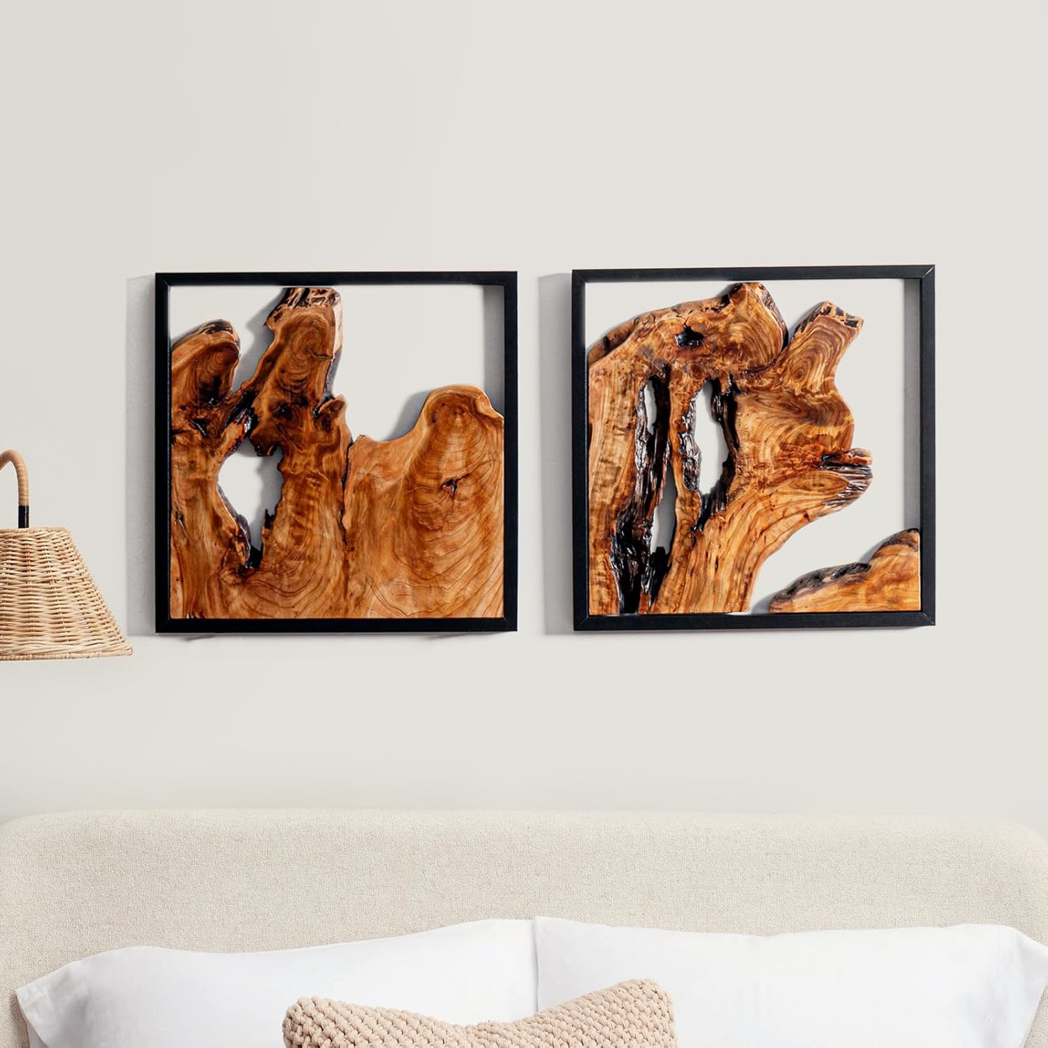 2 Pieces Rustic Cedar Wood Wall Decor Live Edge Wall Art Décor