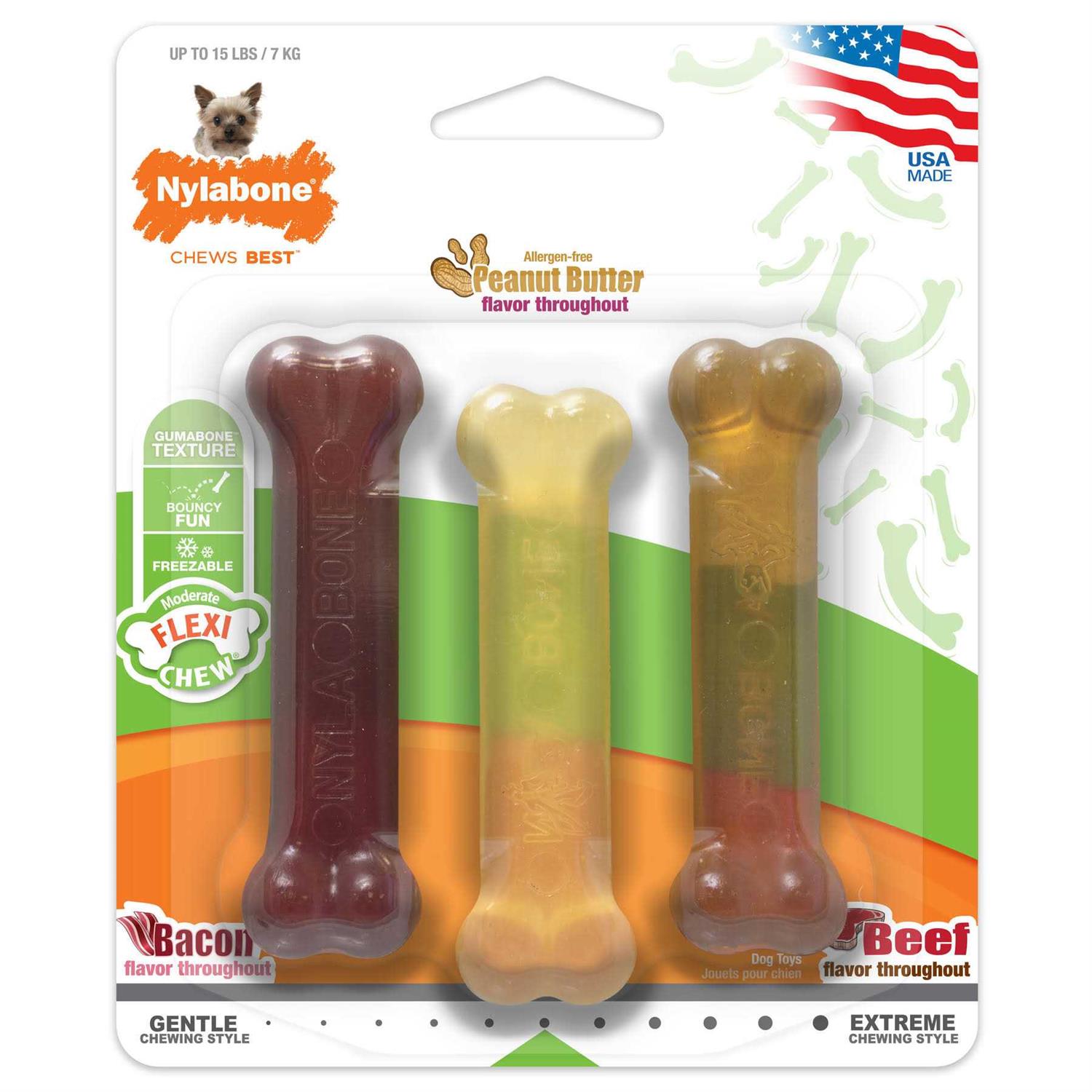 Nylabone Flexi Chew Triple Pack - Pet Supplies online store