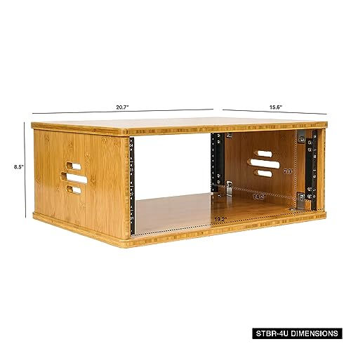 Sound Town DIY 4U Solid Bamboo Studio Rack w/ 14.2